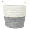vidaXL Opbergmand &Oslash; 43x38 cm katoen grijs en wit