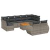 vidaXL 10-delige Loungeset met kussens poly rattan grijs