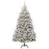 vidaXL Kunstkerstboom met 300 LED Groen en Wit 210 cm PVC en Metaal