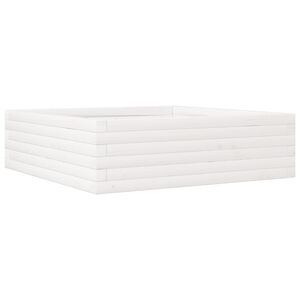 vidaXL Plantenbak 80x80x23 cm massief grenenhout wit