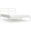 vidaXL Bedframe met hoofdbord metaal wit 183x213 cm