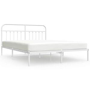 vidaXL Bedframe met hoofdbord metaal wit 183x213 cm