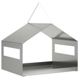 vidaXL Hangend vogelvoederhuisje Gegalvaniseerd staal zilver