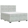 vidaXL Boxspringbed met matras Lichtgrijs 180 x 200 cm Fluweel