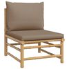 vidaXL 8-delige Loungeset met kussens bamboe taupe