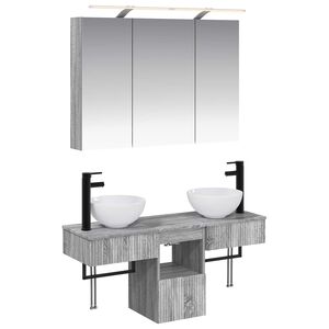 vidaXL Badkamerkastenset 4 pcs Grijs Sonoma 100 x 14,5 x 70 cm