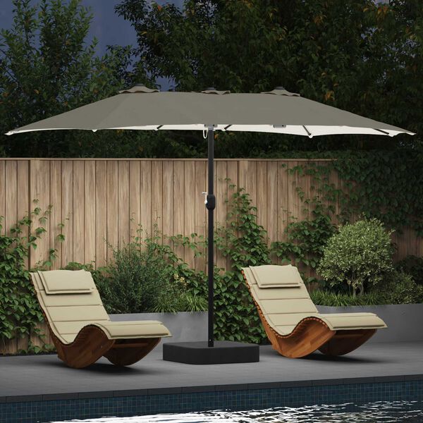 vidaXL Tuinparasol Zand en Antraciet 385 x 209 x 244 cm Polyester