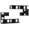 vidaXL TV Eenheden Wandgemonteerd 4 pcs Zwart Eiken Bewerkt hout