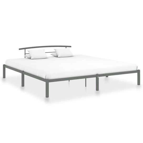 vidaXL Bedframe metaal grijs 200x200 cm