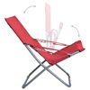 vidaXL Strandstoelen 2 st inklapbaar stof rood