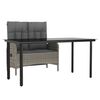 vidaXL 2-delige Tuinset met kussens poly rattan grijs