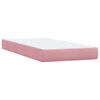 vidaXL Boxspring met matras fluweel roze 90x210 cm
