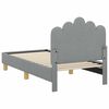 vidaXL Peuterbedframe met hoofdbord Lichtgrijs 70 x 140 cm Stof