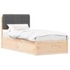vidaXL Bedframe met Gevoerd Hoofdgedeelte Donkergrijs 90 x 190 cm