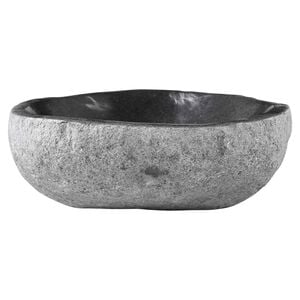 vidaXL Wasbak Ovaal Grijs (32-37) x (27-30) x 12 cm Riviersteen