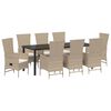 vidaXL Tuin eettafelset 9 st Beige poly rattan