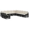 vidaXL Tuinbankenset 11 st Zwart poly rattan