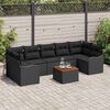 vidaXL Tuinbankenset met opslag 8 pcs Zwart poly rattan