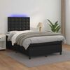 vidaXL Boxspring met matras en LED kunstleer zwart 120x190 cm