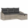 vidaXL Bankstel 4 st Lichtgrijs poly rattan