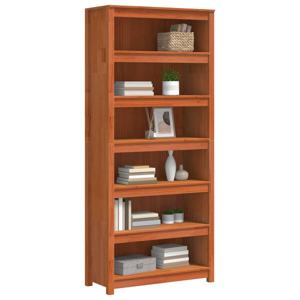 vidaXL Boekenkast Wasbruin 80 x 35 x 183 cm Massief grenenhout