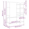 vidaXL Kledingrek met plank Zwart 120 x 44 x 160 cm Bewerkt hout