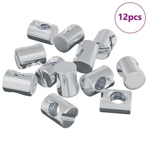 vidaXL Barrelmoeren 12 pcs Zilver M6 x 13 mm Metaal