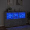 vidaXL Dressoir met LED-verlichting 162x37x100 cm betongrijs