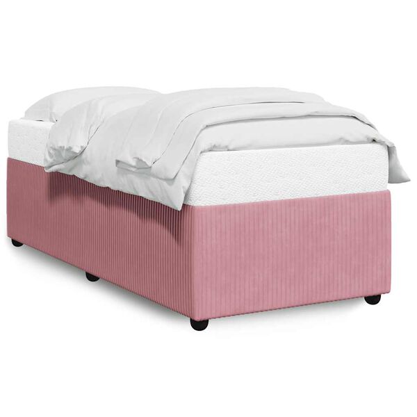 vidaXL Bedframe fluweel roze 90x200 cm