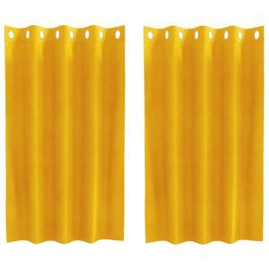 vidaXL Verduisterende gordijnen 2 pcs Mosterdgeel 140 x 140 cm Fluweel