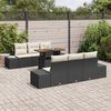 vidaXL Tuin Sofa Set met opslag 7 pcs Zwart Poly riet