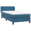 vidaXL Boxspring met matras fluweel donkerblauw 90x210 cm