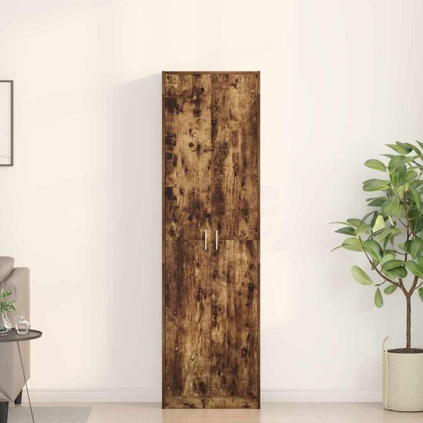 vidaXL Kledingkast Gerookt eiken 55 x 25 x 189 cm Bewerkt hout