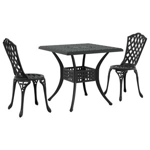 vidaXL Tuinset 3 pcs Zwart Gegoten aluminium