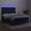 vidaXL Boxspring met matras en LED fluweel zwart 140x200 cm