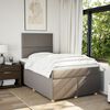 vidaXL Boxspring met matras stof taupe 120x190 cm