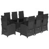 vidaXL 9-delige Tuinset poly rattan zwart