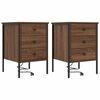vidaXL Nachtkastje 2 pcs Bruin Eiken 42 x 41 x 61 cm Bewerkt hout