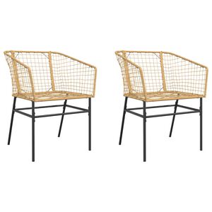 vidaXL Tuinstoel bruin poly rattan 2 st