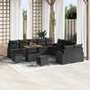 vidaXL Tuin Sofa Set met kussen met opslag met kussen 13 pcs Zwart