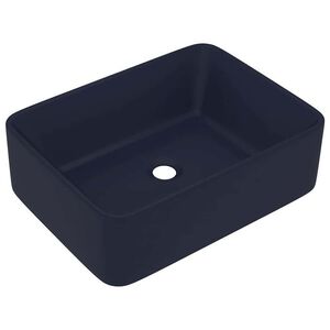 vidaXL Wastafel 41x30x12 cm keramiek mat donkerblauw