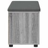 vidaXL Halbank met kussen met opslag Grijs Sonoma 80 x 46 x 46 cm