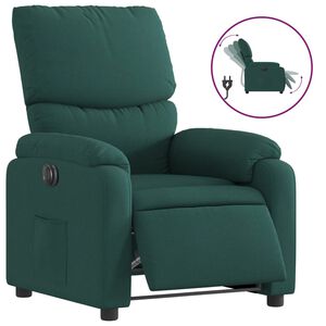 vidaXL Fauteuil verstelbaar elektrisch stof donkergroen