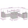 vidaXL 7-delige Loungeset met kussens poly rattan lichtgrijs