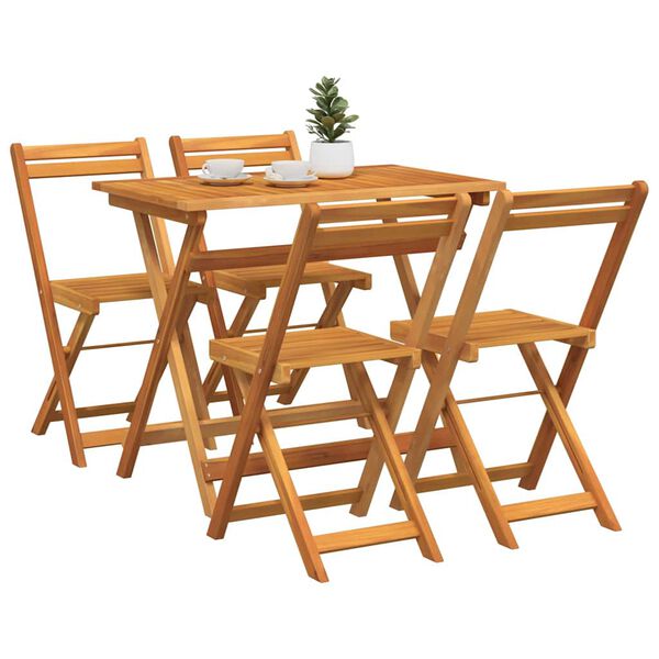 vidaXL Bistroset 5 pcs Olie naturel Massief Acaciahout