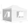 vidaXL Partytent inklapbaar met wanden 4,5x3 m aluminium wit