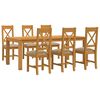 vidaXL Eetkamerset 7 st Beige Massief Eikenhout