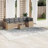 vidaXL 8-delige Loungeset met kussens poly rattan beige