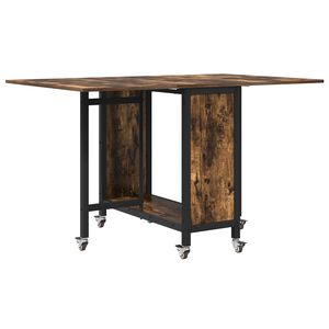 vidaXL Opvouwbare eettafel met wielen 130 x 80 x 76,5 cm staal PB
