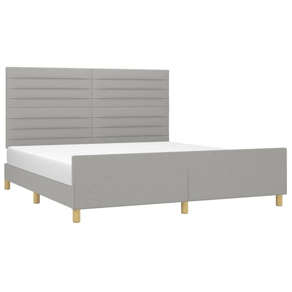 vidaXL Bedframe zonder matras stof lichtgrijs 160x200 cm